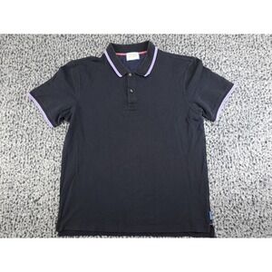 Scotch & Soda Polo Shirt Mens L Navy Blue Good Tipped Collar Organic Cotton